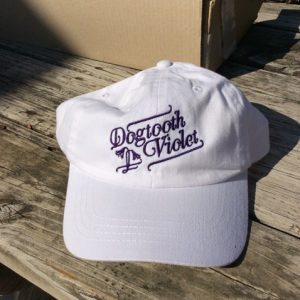 White Cap with Violet Embroidered Logo