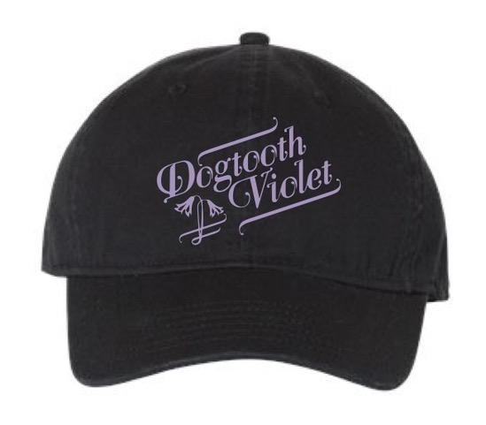 Black Cap with Violet Embroidered Logo